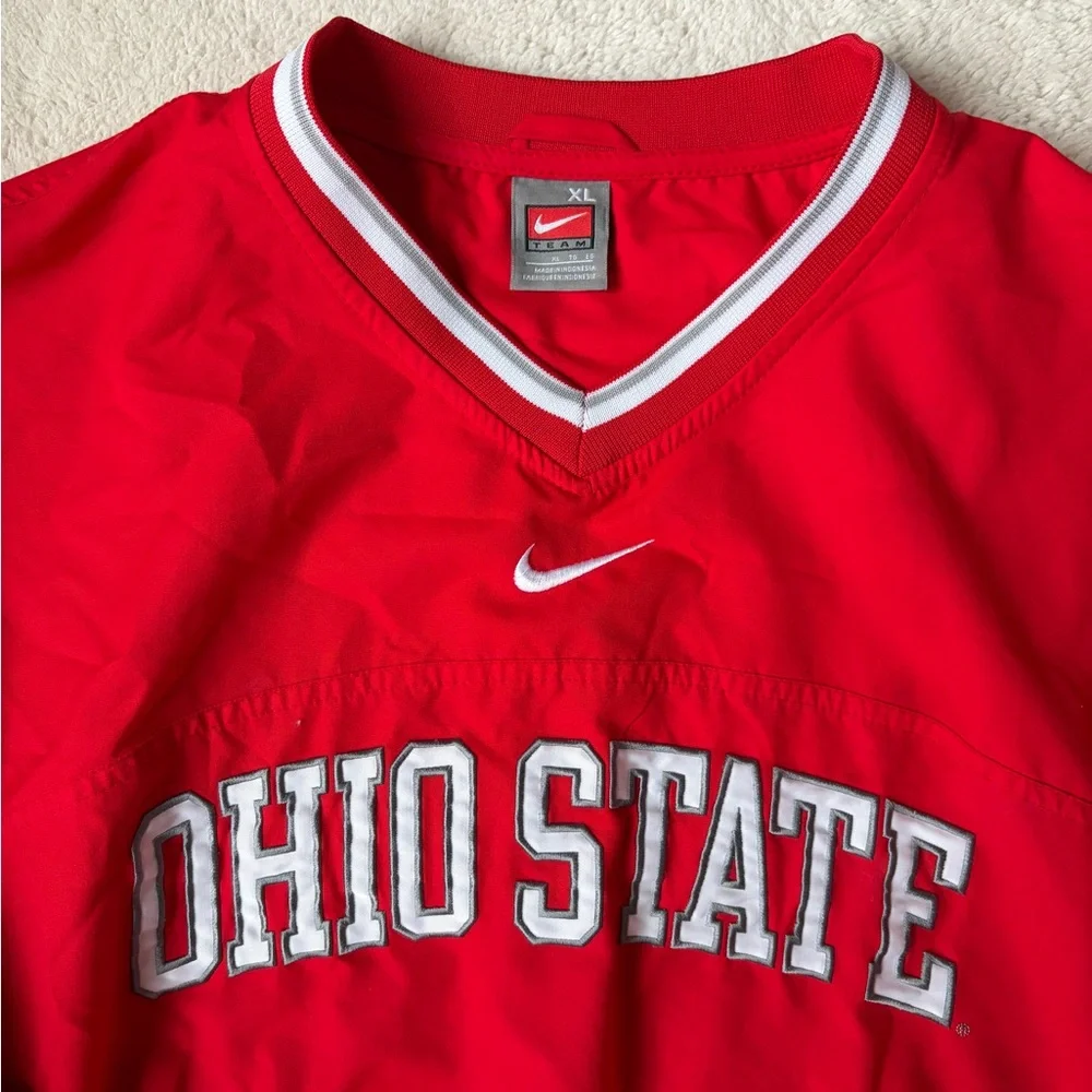 Vintage Nike Red Team Ohio State Pullover Jacket Men Size XL